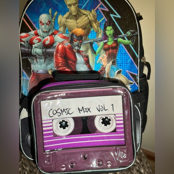 4pc Guardians of the Galaxy Backpack, Lunchbox, Pencil Box, and Lanyard - Picture 2 of 5